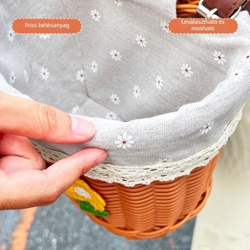 Elülső kerékpár/motorkerékpár kosár – Szövött mesterséges rattanból készült tárolórekesz