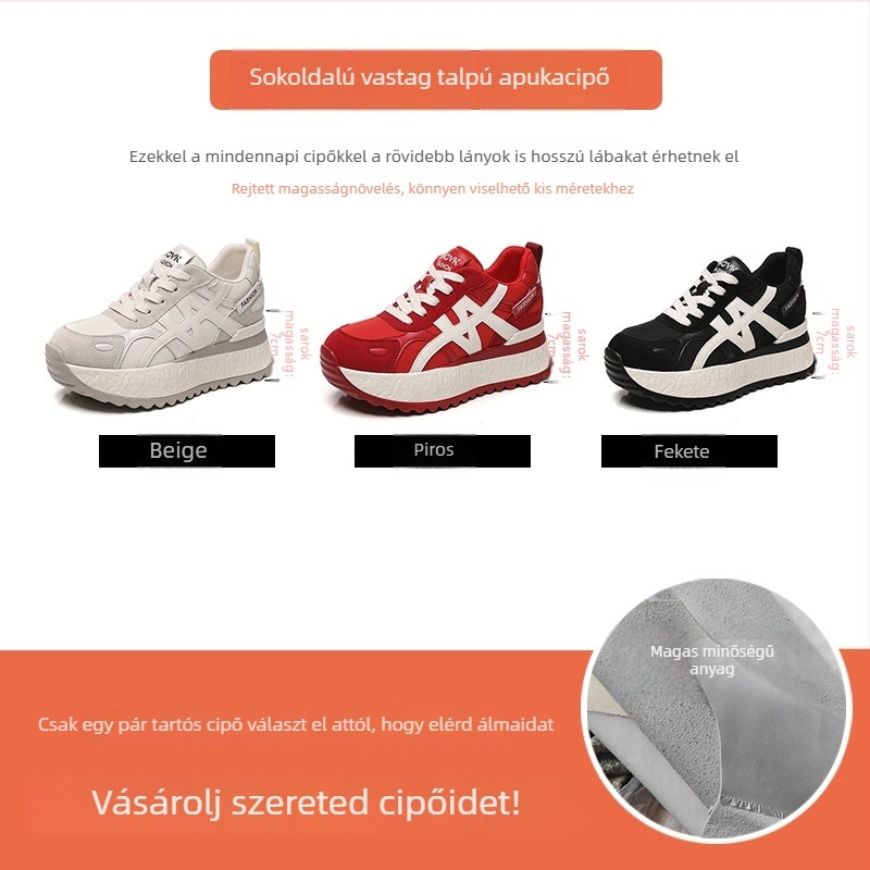 Platform cipő, casual viselet 6–8 cm magas platformtalppal, frosted felső rész, cipőfűzővel záródó, belső talp természetes bőr