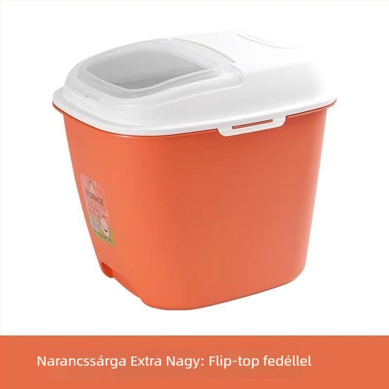 Rizs-tároló doboz – Zárt, Nedvességálló és Rovarok elleni védelem; PP műanyag, Élelmiszer-minőségű; Kapacitás 10 L+; Modern design