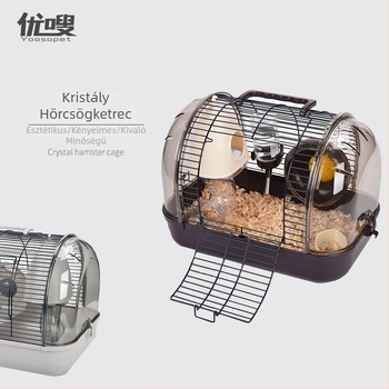 Youssou kristály hörcsögketrec, hordozható négyzet alakú ketrec, modern design, kültéri használatra
