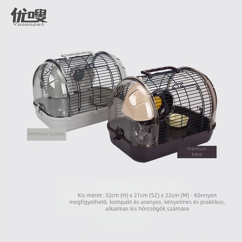 Youssou kristály hörcsögketrec, hordozható négyzet alakú ketrec, modern design, kültéri használatra