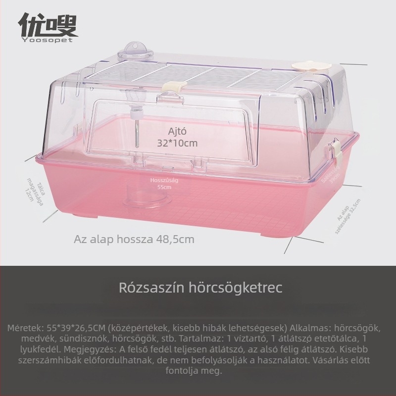 Youssou hörcsög ketrec átlátszó műanyag testtel