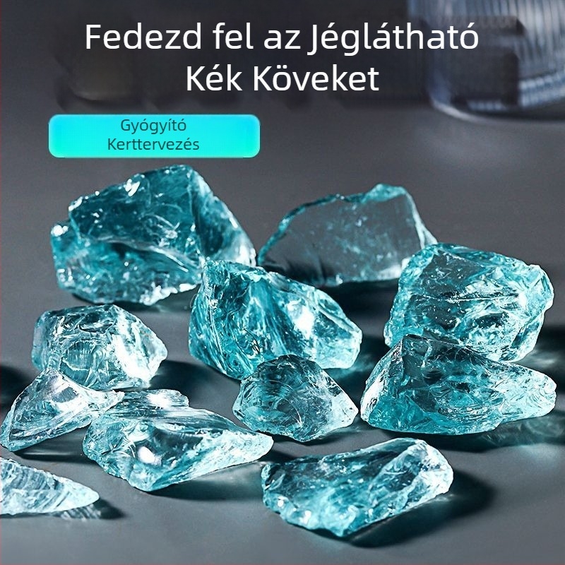Akvárium aljzathoz tartozó kövek, kristályos alapanyagú kövek, átlátszó üvegkövek, dekoratív dísz (Anyag: kristály)