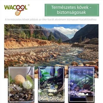 WACOOL természetes patakkő teknős akváriumhoz – táj dekoráció, 1,5 kg