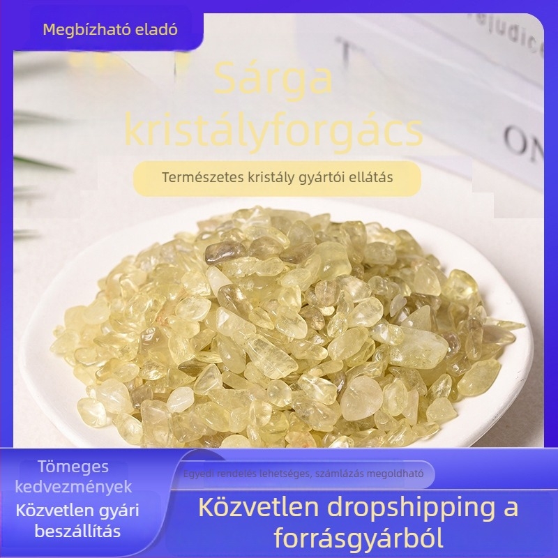 Citromsárga kvarc kavics akváriumhoz — díszkövek tájképekhez és illatosító kövek
