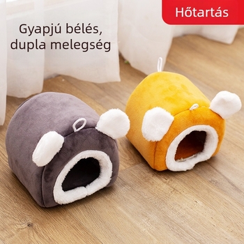Személyre szabott téli vastag hamsterfészek – meleg pamut kisállat-fészek