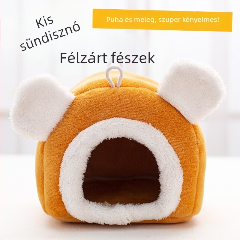 Személyre szabott téli vastag hamsterfészek – meleg pamut kisállat-fészek