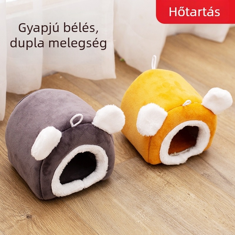Személyre szabott téli vastag hamsterfészek – meleg pamut kisállat-fészek