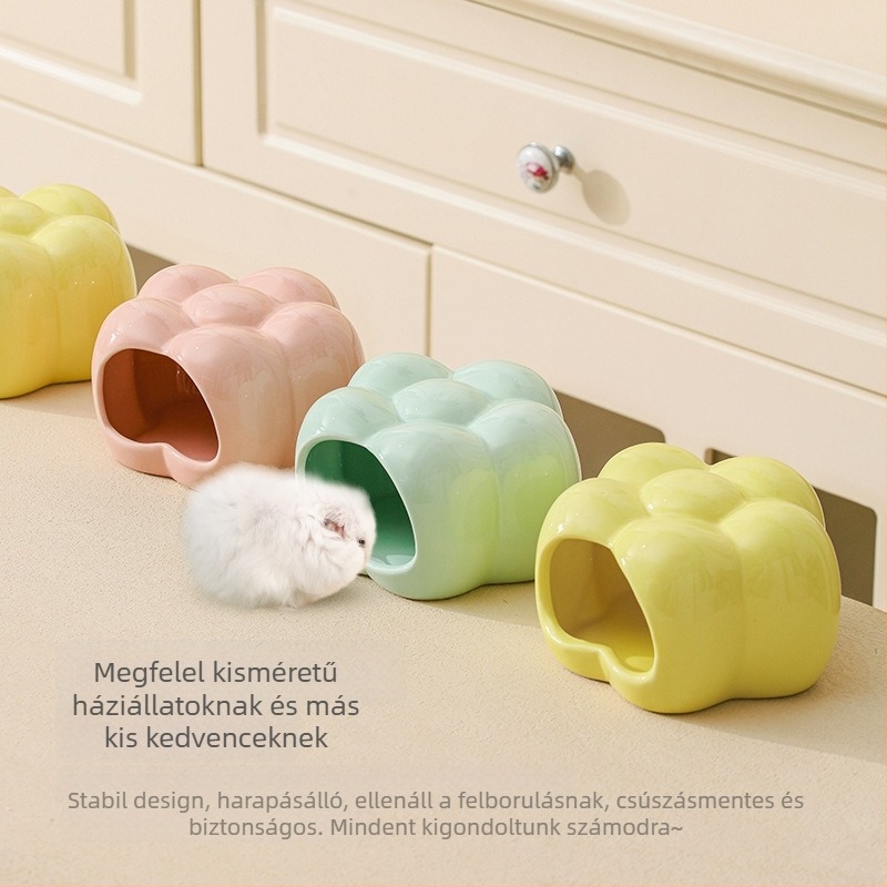 Hamster kerámia fészek, szív alakú, beltéri és kültéri használatra, nyárra