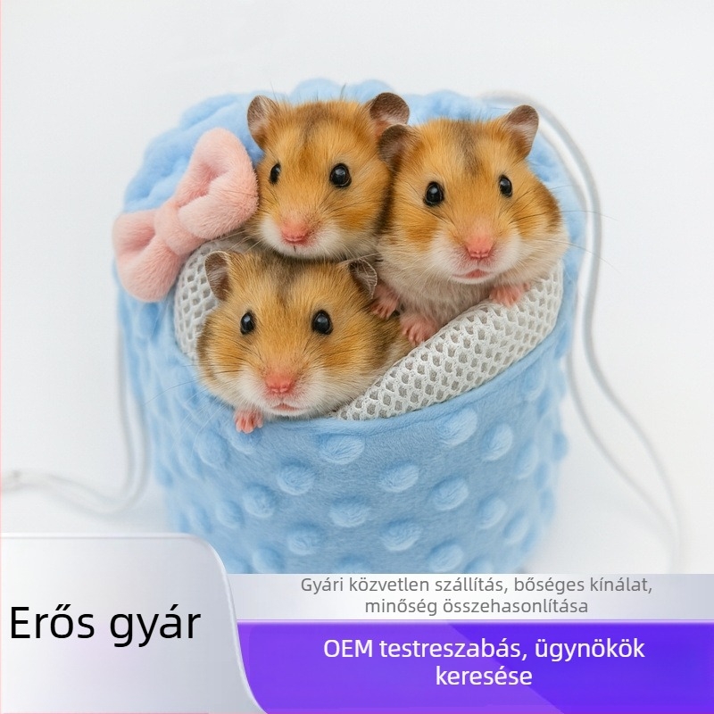 Plüss kisállat játék-táska, rejtekhely — puha odú hörcsögök és gerbil számára, hordozható kültéren