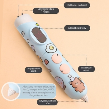 Töltővel ellátott alacsony hőmérsékletű 3D nyomtató toll gyerekeknek — kreatív 3D rajzoló eszköz hosszú üzemidővel