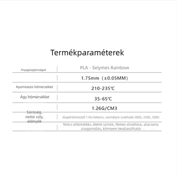PLA 3D nyomtatófilament – kör keresztmetszet, selymes gradient megjelenés, normál sűrűség – Toksen 3d