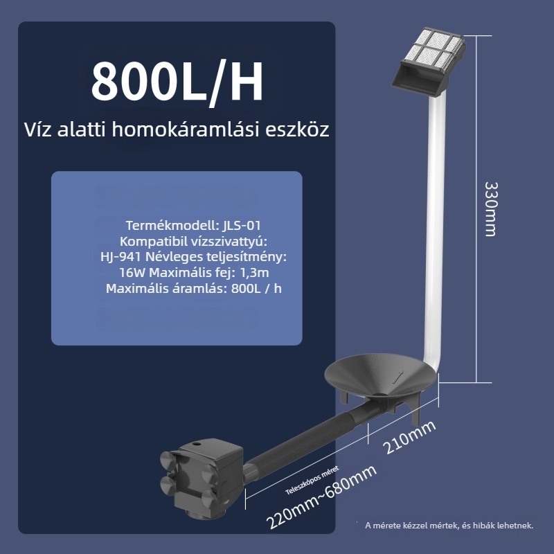 JLS sorozat: akváriumi tájépítéshez homokáramló dísz, csendes működés