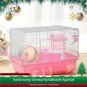 Hamsterketrec, alapmodell 47, műanyag + drót konstrukció, hamster számára, márka Pet Boer, négy évszakos, egyrészes és kétszintes csomag