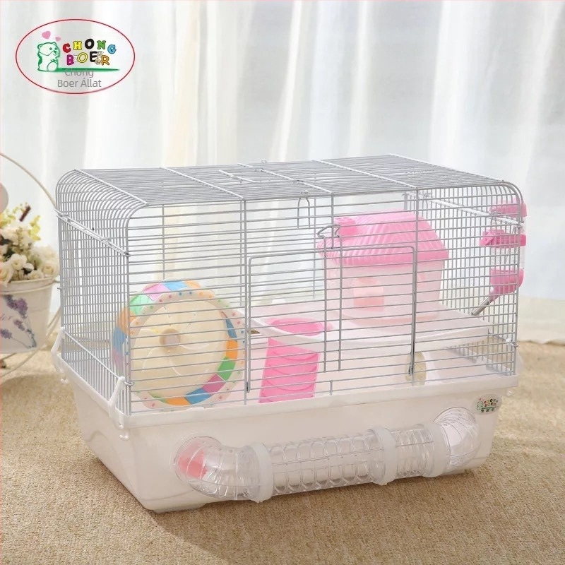 Hamsterketrec, alapmodell 47, műanyag + drót konstrukció, hamster számára, márka Pet Boer, négy évszakos, egyrészes és kétszintes csomag