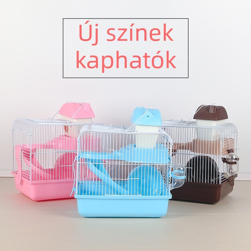 Kétemeletes hörcsögketrec műanyagból beltéri használatra kastély stílusú dizájn