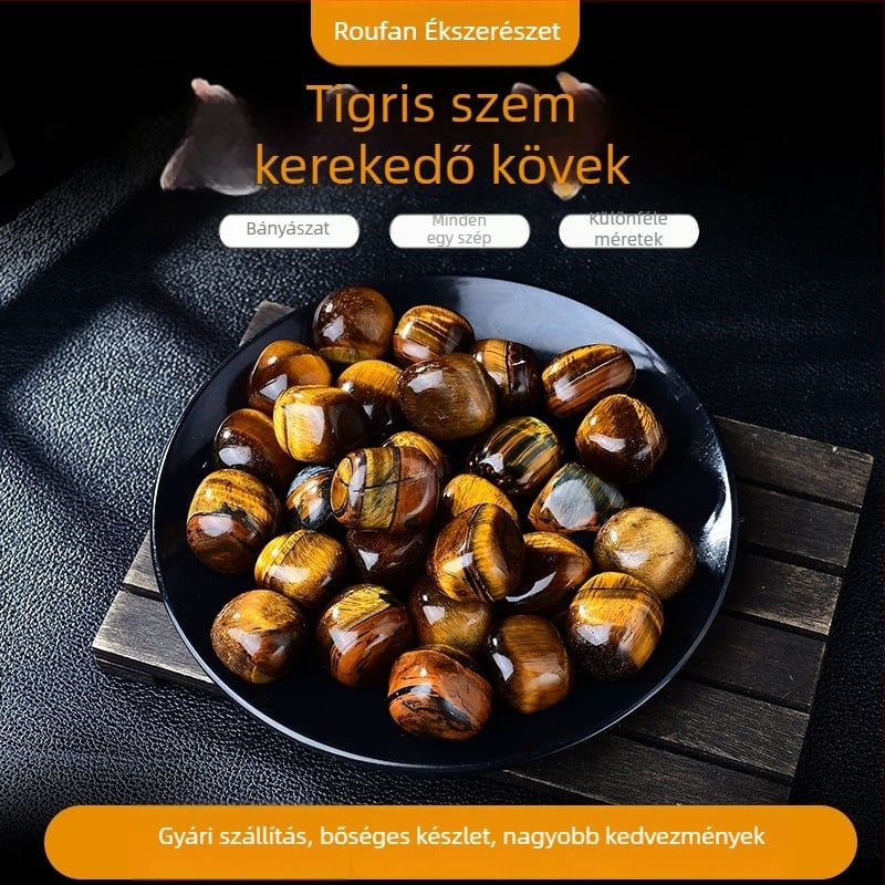 Tigriszsem kő akvárium- és virágcserepek dekorációjához, kristálydurva kő, modern minimalista stílus