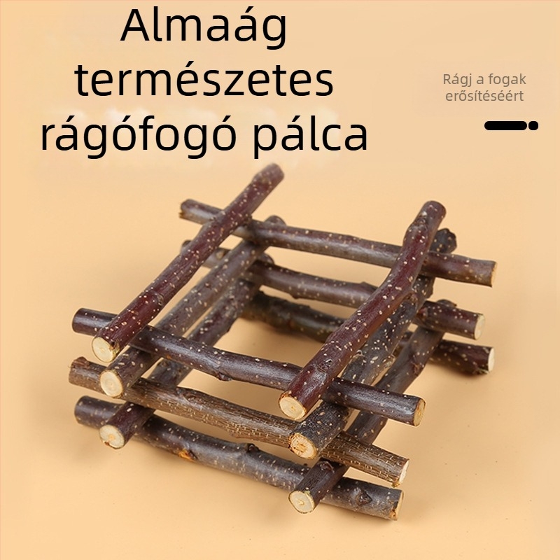 Almafa-ágból készült rágóbot kisállatok számára