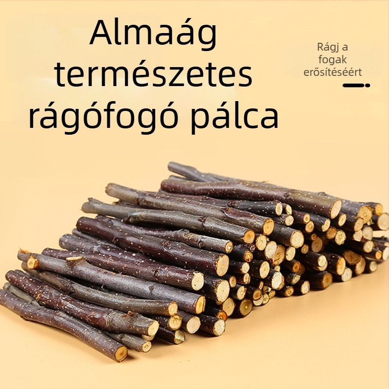 Almafa-ágból készült rágóbot kisállatok számára