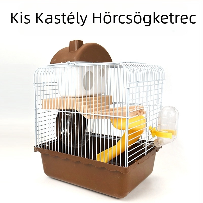 Extra nagy kastély-stílusú hörcsögketrec tálcával, lux aranyhörcsögöknek