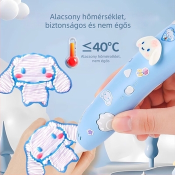 3D nyomtató toll gyerekeknek, elektromos DIY művészeti eszköz, ABS anyag, színes dobozban csomagolás, 4–6 éveseknek