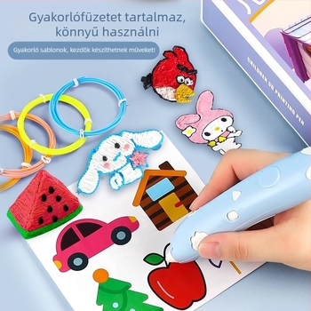 3D nyomtató toll gyerekeknek, elektromos DIY művészeti eszköz, ABS anyag, színes dobozban csomagolás, 4–6 éveseknek