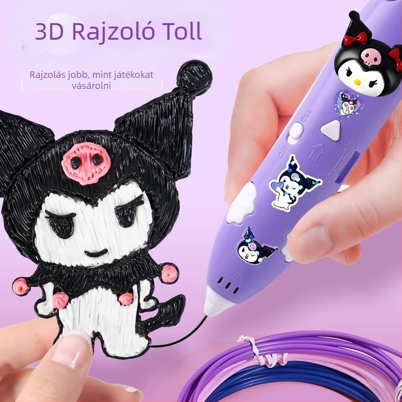 3D nyomtató toll gyerekeknek, elektromos DIY művészeti eszköz, ABS anyag, színes dobozban csomagolás, 4–6 éveseknek