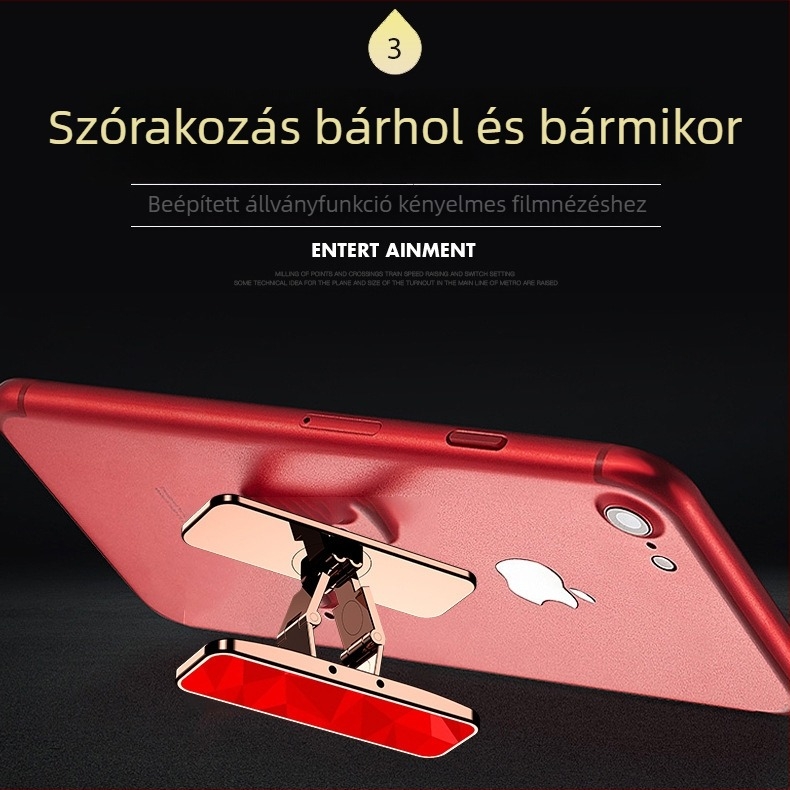 Telefon tartó 360°-os forgatással, összecsukható mágneses, cinkötvözetből, asztali használatra, univerzális kompatibilitás