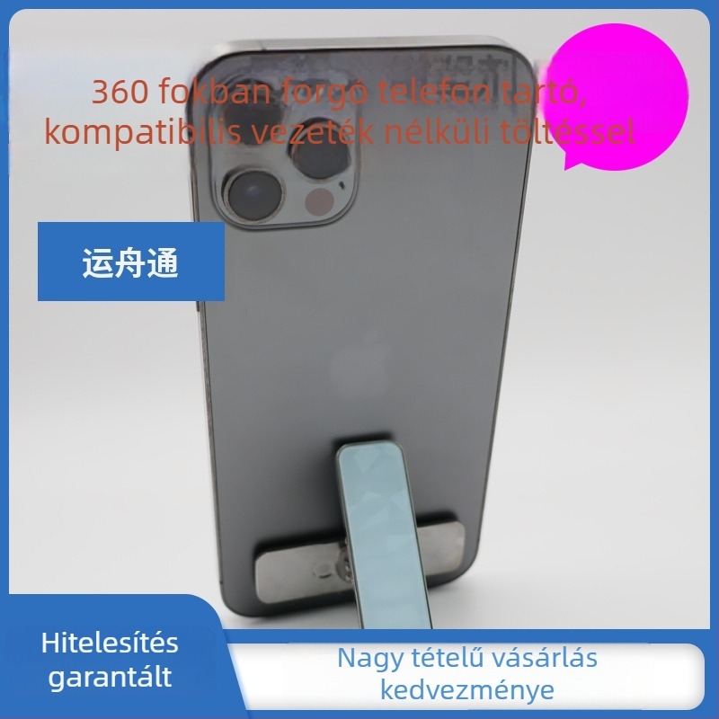Telefon tartó 360°-os forgatással, összecsukható mágneses, cinkötvözetből, asztali használatra, univerzális kompatibilitás