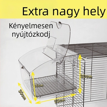 Papagáj külső etetődoboz anti-spill dizájnnal és fürdőmedencével, vasdrótból, modell 548dd