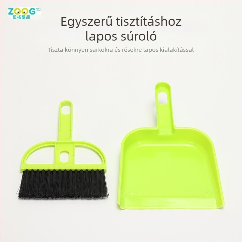 Mini tisztító eszközök készlet háziállatok számára – portörlő lapát és söprő, műanyag, Zoog, madarak számára