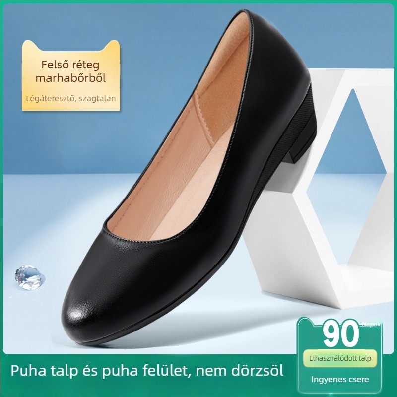 Női klíncipő kerek orrú, mikroanyag felsőrész, gumírozott talp, alacsony klín (<3 cm), slip-on, formális lábbeli