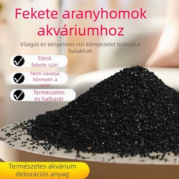 Fekete akváriumi aljzat – Emery homok (karborund), aljzat díszhalak és guppik számára, ideális víz növényekhez; Anyag: Más; Eredet: Más; Import: Nem