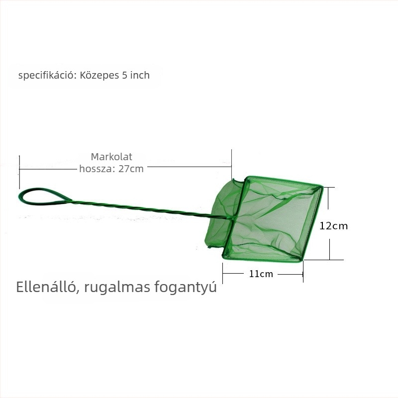 Négyzet alakú kézi háló akváriumhoz, halak számára, alkalmas aranyhalak és díszhalak számára, tömeg 0,3 kg