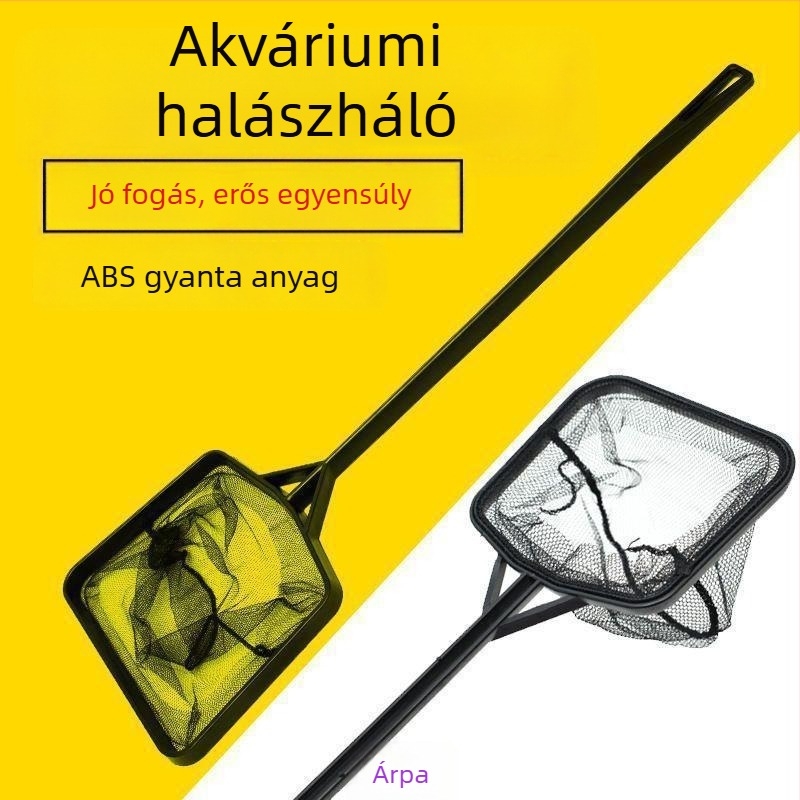 Ultra könnyű hosszú nyélű akváriumi tisztító háló fejével, kis halak számára