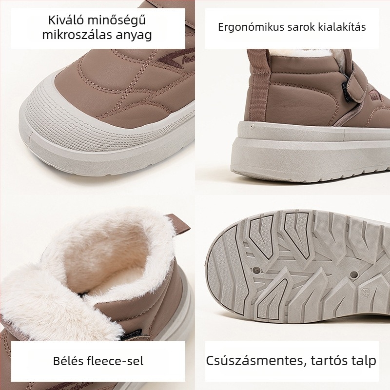 Férfi téli csizmák – felső része mikroszálas bőr, belső plüss bélés, PU talp, Velcro zárás, melegen tart