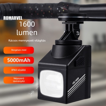 Romarvel kerékpár első fénye – 1600 lumen, vezeték nélküli távvezérlő, anti-dazzle funkció, éjszakai tekeréshez út- és terepkerékpárokhoz
