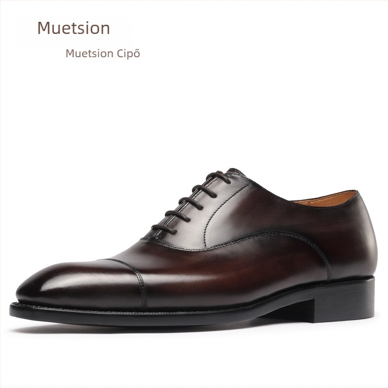 Oxford cipők (brogues) marhabőrből, gumitalp, belső marhabőr bélés, fűzővel záródó, kerek orrú