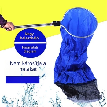 Professzionális koi- és sárkányhal háló féláteresztő hálóval, akváriumi hálózacskó, halak számára kímélő