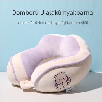 U-alakú nyakpárna – rajzfilm stílusú, hordozható iroda- és utazásokhoz; töltet: pamut; párna belső anyaga: spandex – szuper puha; univerzális illeszkedés; súly 0,5 kg alatt