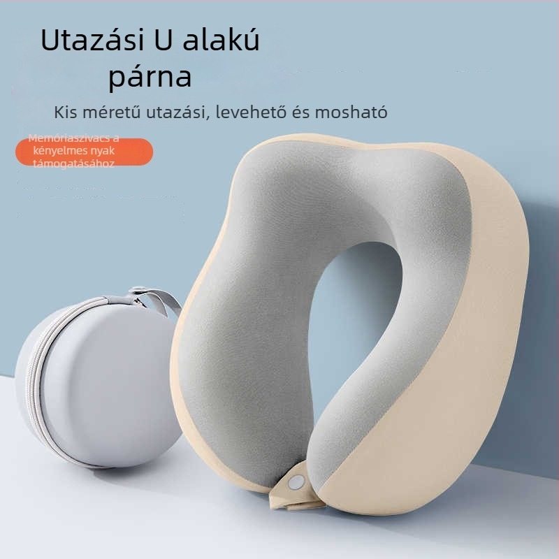 Memóriahabos U-alakú utazó párna tej-selyem huzattal, 0,5 kg alatt, felnőtteknek