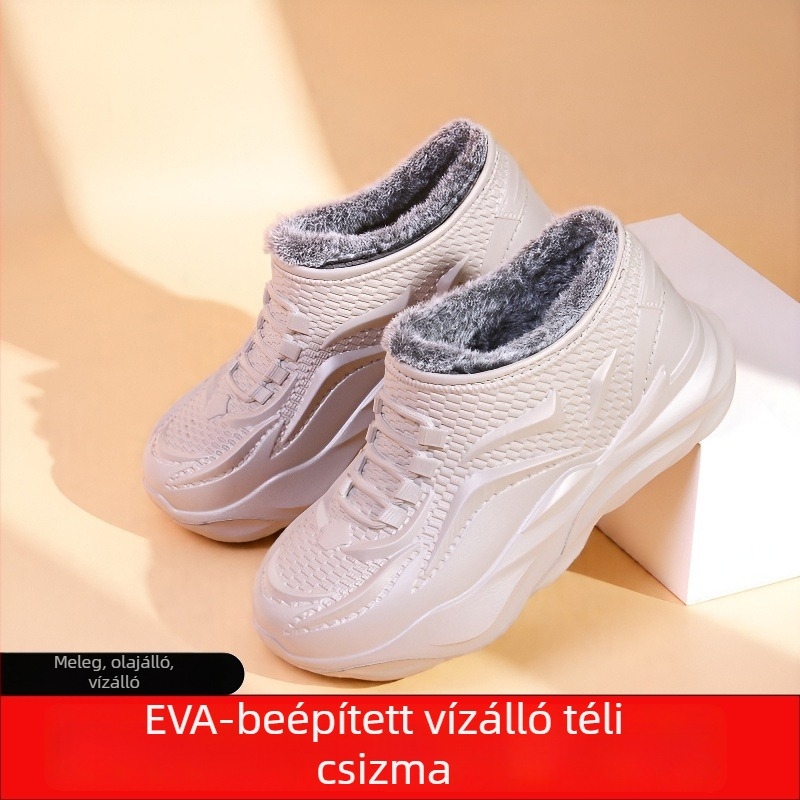 Férfiaknak és nőknek téli hócsizma — vízálló, meleg, EVA felső rész, EVA talp, műplüss belső bélés