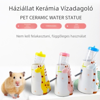 Kerámia hörcsög vízpalack függőleges tartóval