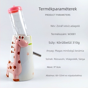 Kerámia hörcsög vízpalack függőleges tartóval