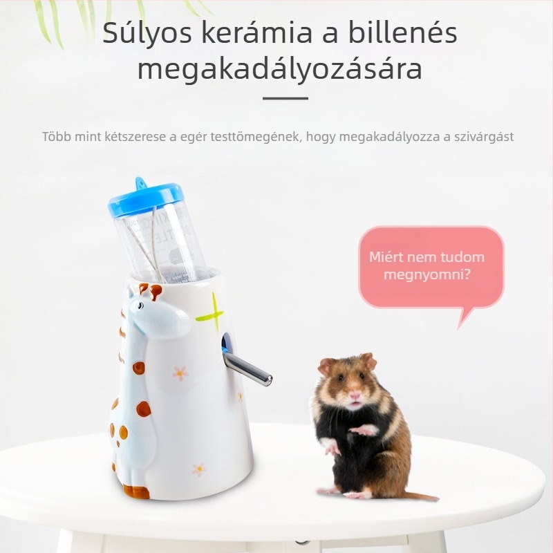 Kerámia hörcsög vízpalack függőleges tartóval