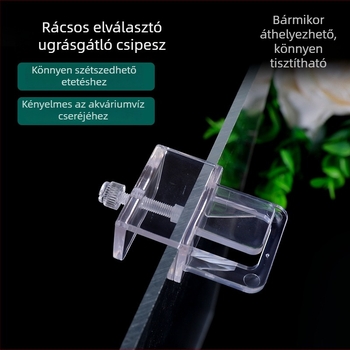 Szerelhető átlátszó akril klipsz akváriumhoz – rögzítő a rács panelhez