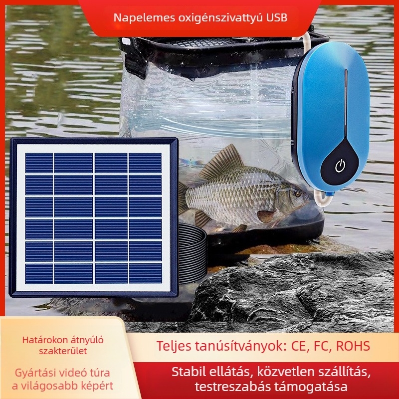 Hordozható oxigénpumpa akváriumokhoz és tavakhoz — súly 0,65 kg, zaj 60 dB, tápegység AC