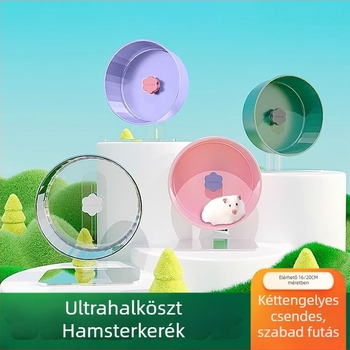 Műanyagból készült csendes hamster futókerék átlátszó tartóval