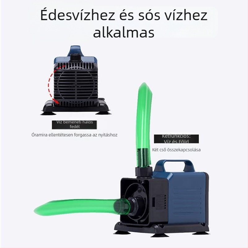 Songbao WP4500 merülő akváriumi pumpa szűrővel, keringéssel és oxigénezéssel, bemeneti fedél alacsony vízszinthez