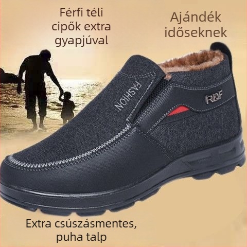 Hócsizma kender felsőréteggel és juhgyapjú béléssel (habgumi talp; csúszásmentes; melegen tart)
